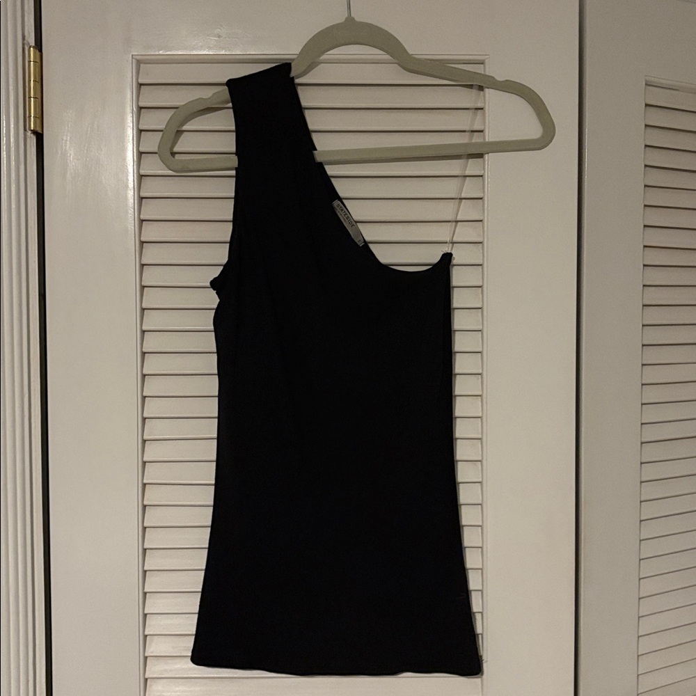 Stateside One Shoulder Black Sleeveless Top Small